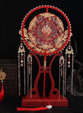 礼团扇古风新娘团扇婚成品团A84扇DY材料I秀禾扇