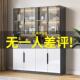书柜带玻璃门模型展示柜轻奢靠墙储物柜子陈列置物柜落地书架书柜