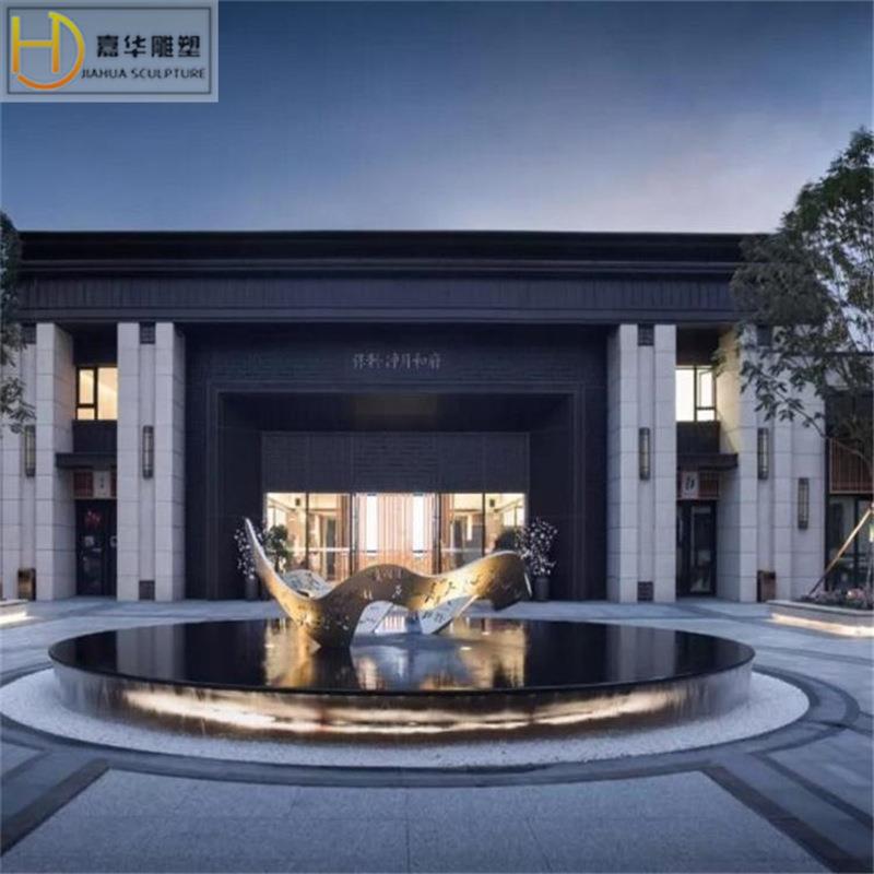 制作大型户外不锈钢雕塑建筑抽象创意金属景观园林造型落地摆件