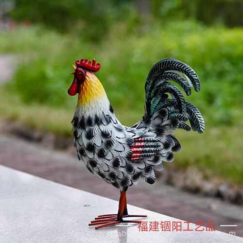 仿真户外景观院子动物园艺装饰红铁公鸡艺花园庭院摆件布置