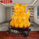 仿玉石蜜蜡色貔貅摆件纳福吉祥貔貅摆设玄关酒柜装 饰摆台开业礼品