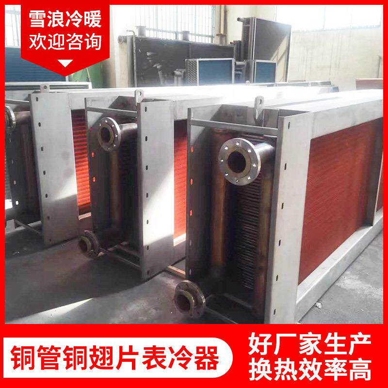 工业铜管铜翅片表冷器亲水不锈钢片铜片冷凝器非标铜翅片表冷器
