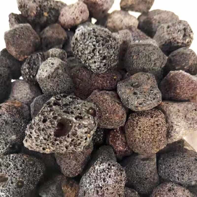 烧烤用煅烧火山石 防炸火炉火山球颗粒厂家直供墙体装饰火山岩石