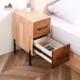 C卧室实木床头柜次简卧床边柜日式 物SAY柜儿童9房床头窄柜极简储