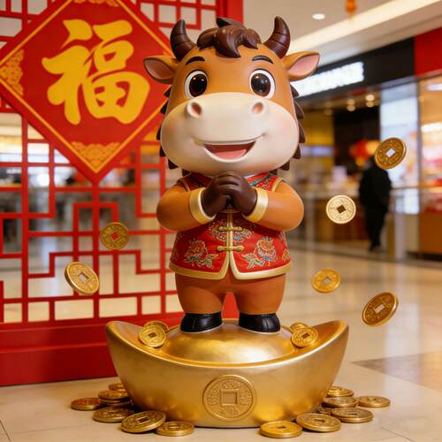 2026马年元旦春节卡通马雕塑商场景区小区公园新年氛围感装饰摆件