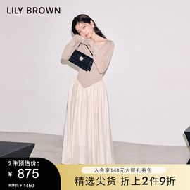 LILY BROWN秋冬款 气质露背修身针织拼接连衣裙LWNO235105