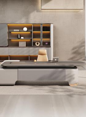 板办公老桌老板桌极简现代GEB总裁董事长领导办公班室端台桌椅高