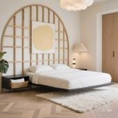 无悬床头悬床JL款 悬浮现代约单人床简小户型出租屋床双人床碳素浮