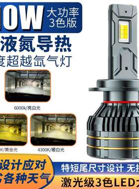 爆款汽车led大灯110W双铜管车灯改装H1H3H7H4远近一体LED