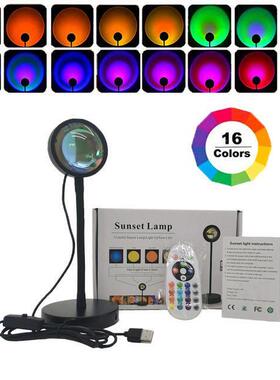 16 Colors Sunset Lamp Led Projector Night Light Living Room