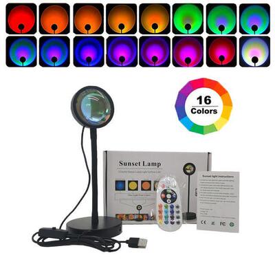 16 Colors Sunset Lamp Led Projector Night Light Living Room