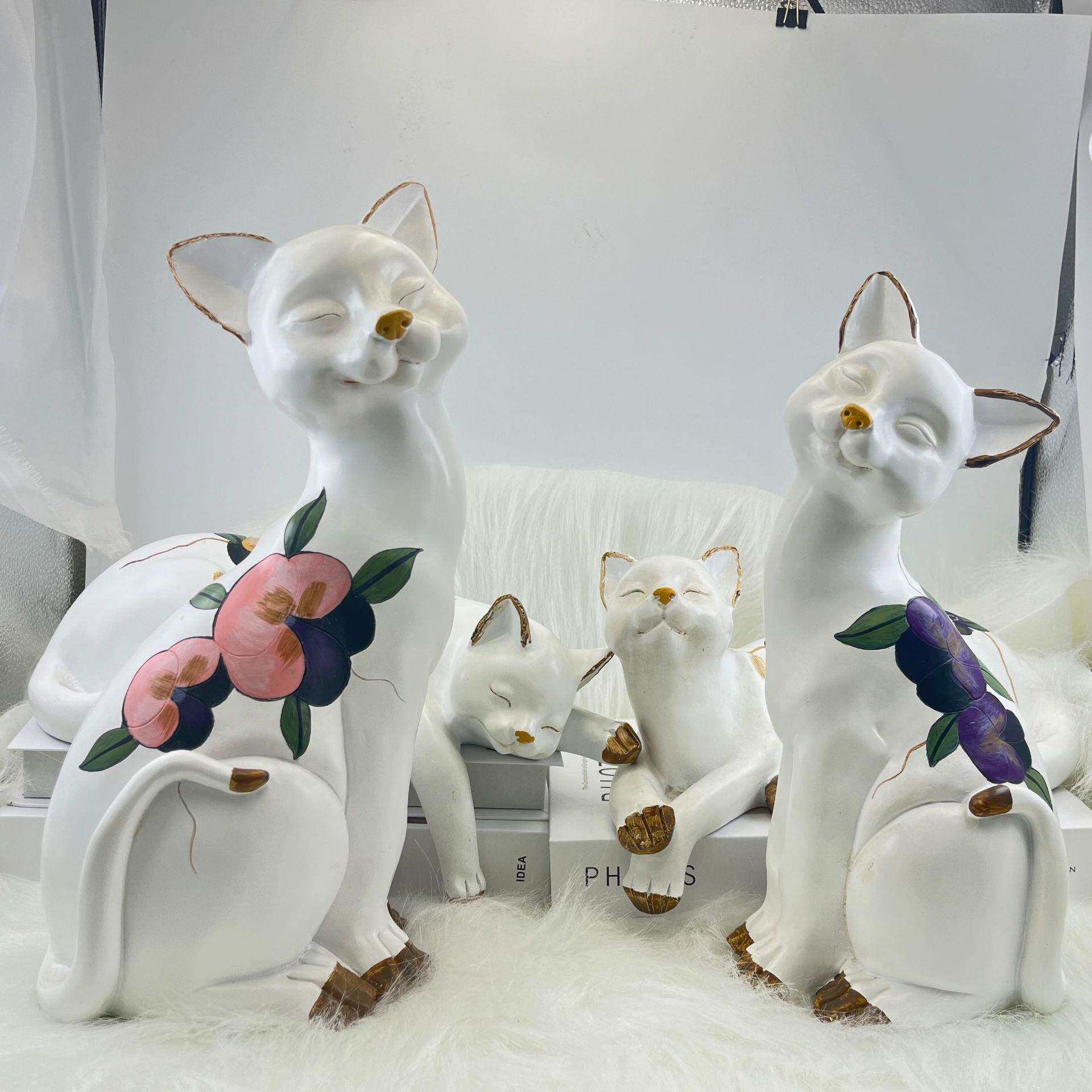 创意猫咪树脂工艺品摆件办公室家用客厅卧室小摆饰精致迷你