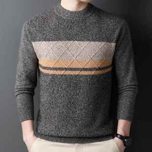 中青年男士 毛衫 8837 T毛加厚针织打衫 羊毛 冬季 宽松底爸羊爸装 新款