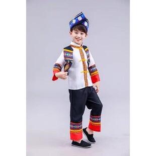 高档新儿童佬族民族服装女男童装幼儿园仡佬族款舞蹈仡演出服饰竹