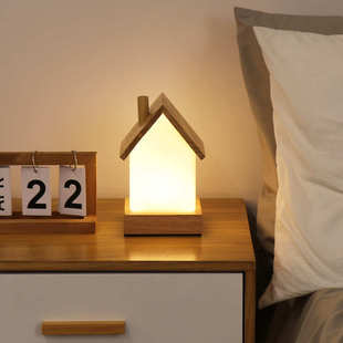 卧室床头台灯房子充电款创意温馨ins网红可爱家用新款装饰小夜灯