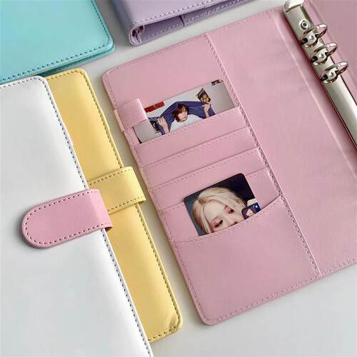 A5 Pu Leather Candy Color Binder Photocards Cute Loose-leaf