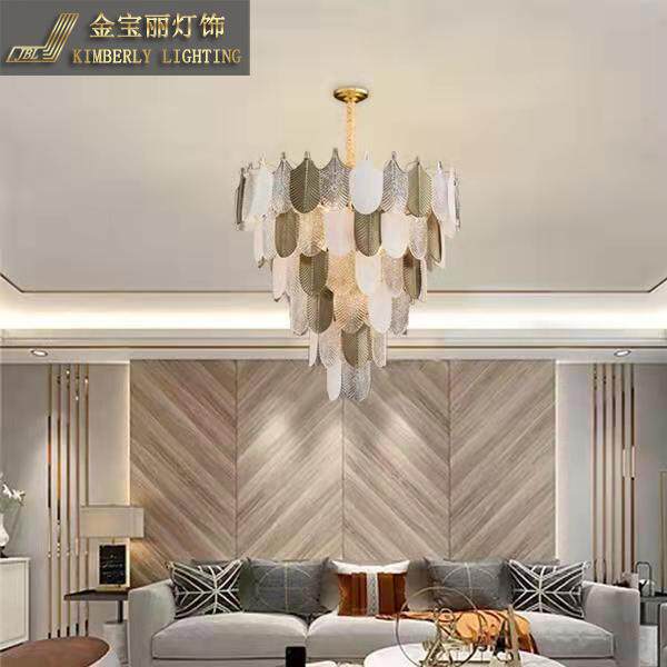 树叶餐厅吊灯北欧轻奢现代简约玻璃吧台灯创意艺术网红长条餐桌灯