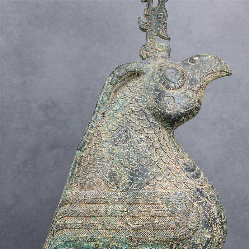 满工纹饰鸟形灯典型商代鸮尊形象古青铜器收藏博物馆铜祥德制作