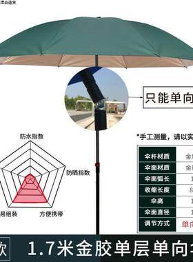 短三节超轻钓鱼伞 钓鱼伞大钓伞万向三折叠可携式防晒防暴雨三节