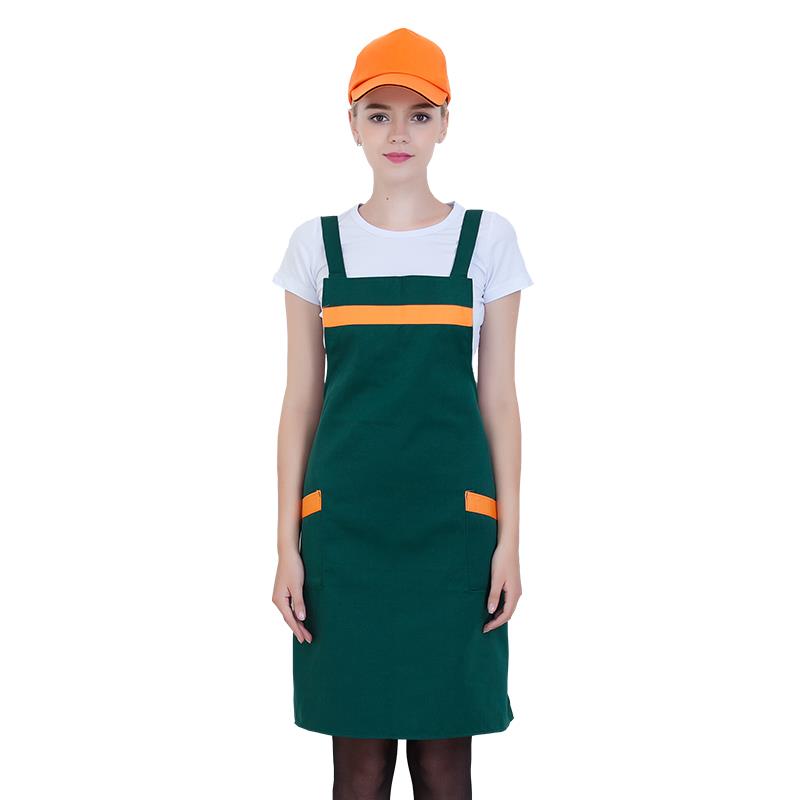 正品店围裙制L定OGO印字房餐饮超市奶茶工作服水果店围腰厨时尚女