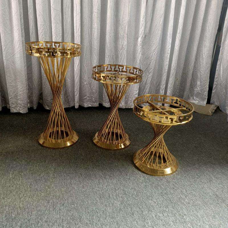 金色铁艺家居花盆架酒店宴会厅摆件花架婚庆布置置物架节日布置