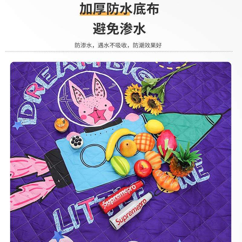 野餐垫铝膜底加厚防水防潮垫野炊布野营草地垫可折叠便携野餐毯