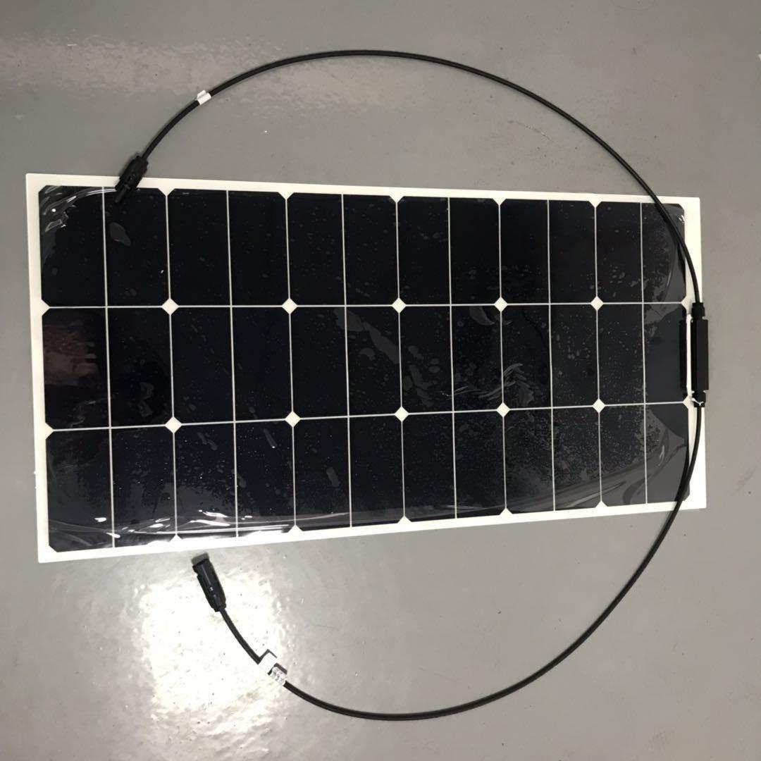 优惠销售sunpower半柔性太阳能板65w柔性太阳能板12v蓄电池可充电