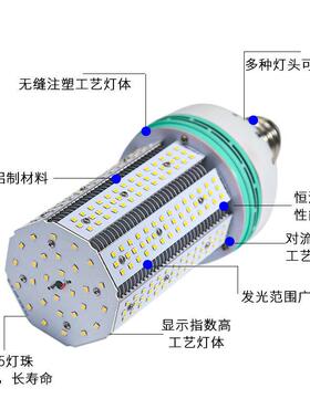 led高亮贴片SMD鳍片内置风扇60w100w200wE40E27 玉米灯庭院路灯泡