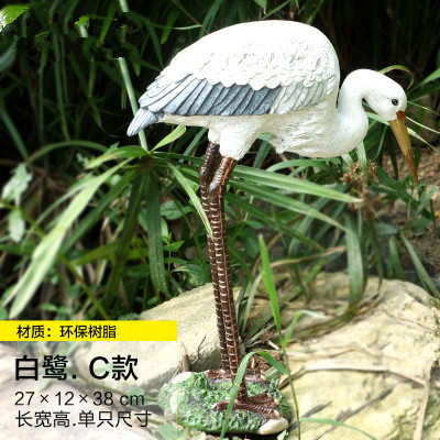 户外装饰造景雕塑白鹭动物工艺品假山仿真庭院摆件树脂水池园林花