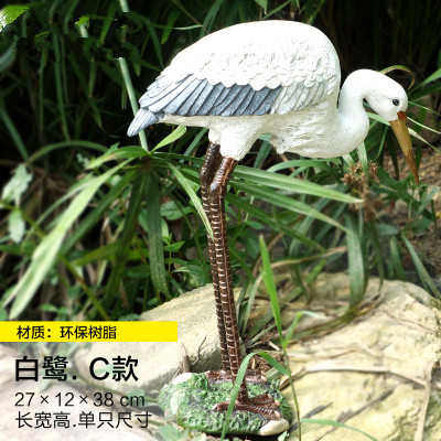 户外装饰造景雕塑白鹭动物工艺品假山仿真庭院摆件树脂水池园林花