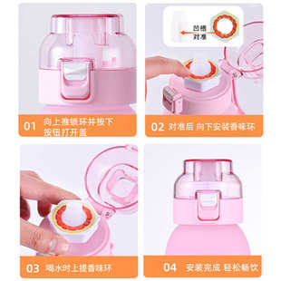 香味环多种水果玩味杯网红喝水 双色香氛杯渐变香味水杯