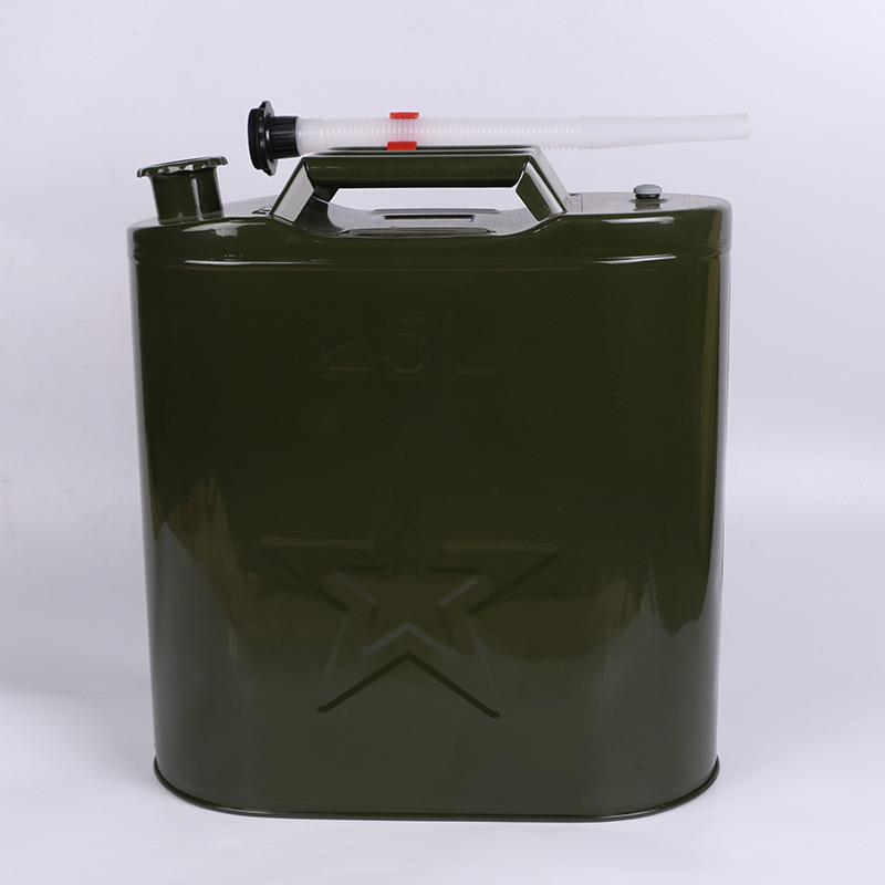 森林防火燃料储备桶24L绿色铁皮备用油桶森林背水桶