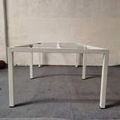 办公桌桌腿支架脚会议桌钢架脚 50方管门子框桌脚支架