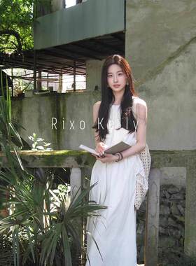 Rixo Kelly法式高级感白色连衣裙女气质休闲无袖清冷感背心长裙子