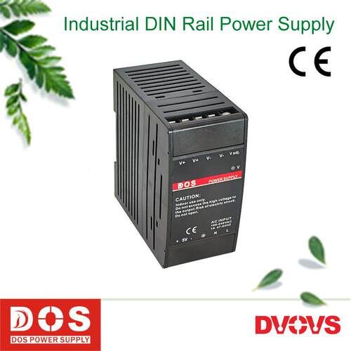 直流380V输入90W导轨式开关电源两路输出5V3A和12V5A可选电压数显