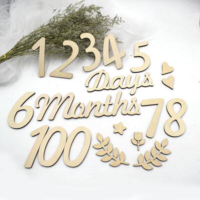 months木质月份牌婴幼儿满月百天生日装饰道具木牌拍摄木制