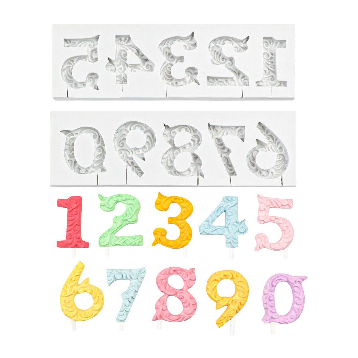 DIY0-9棒棒糖数字翻糖模蛋糕模巧克力模烘焙装饰超轻粘土滴胶装饰