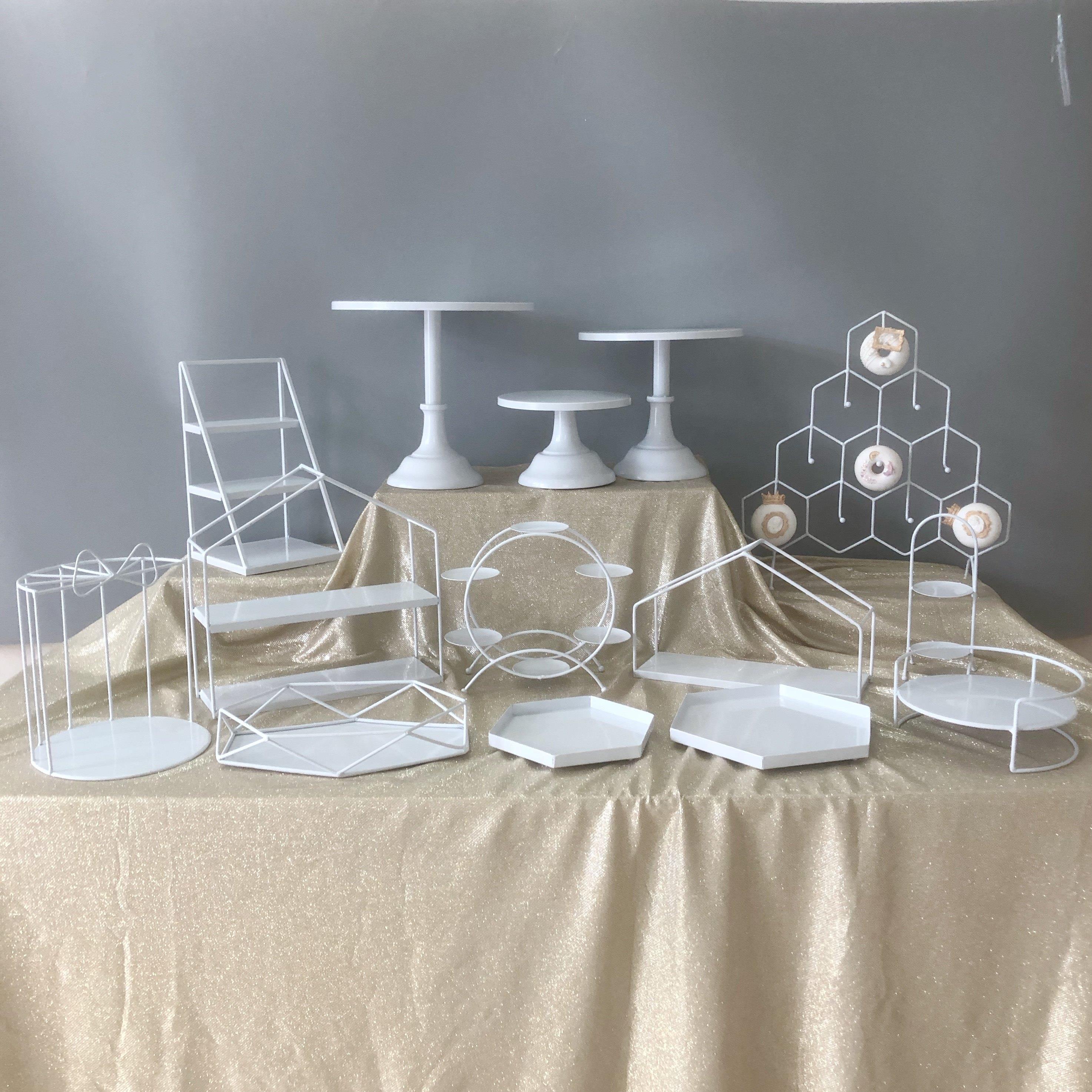 白色婚礼甜品台摆件展示架生日蛋糕架子冷餐茶歇摆台下午茶点心架