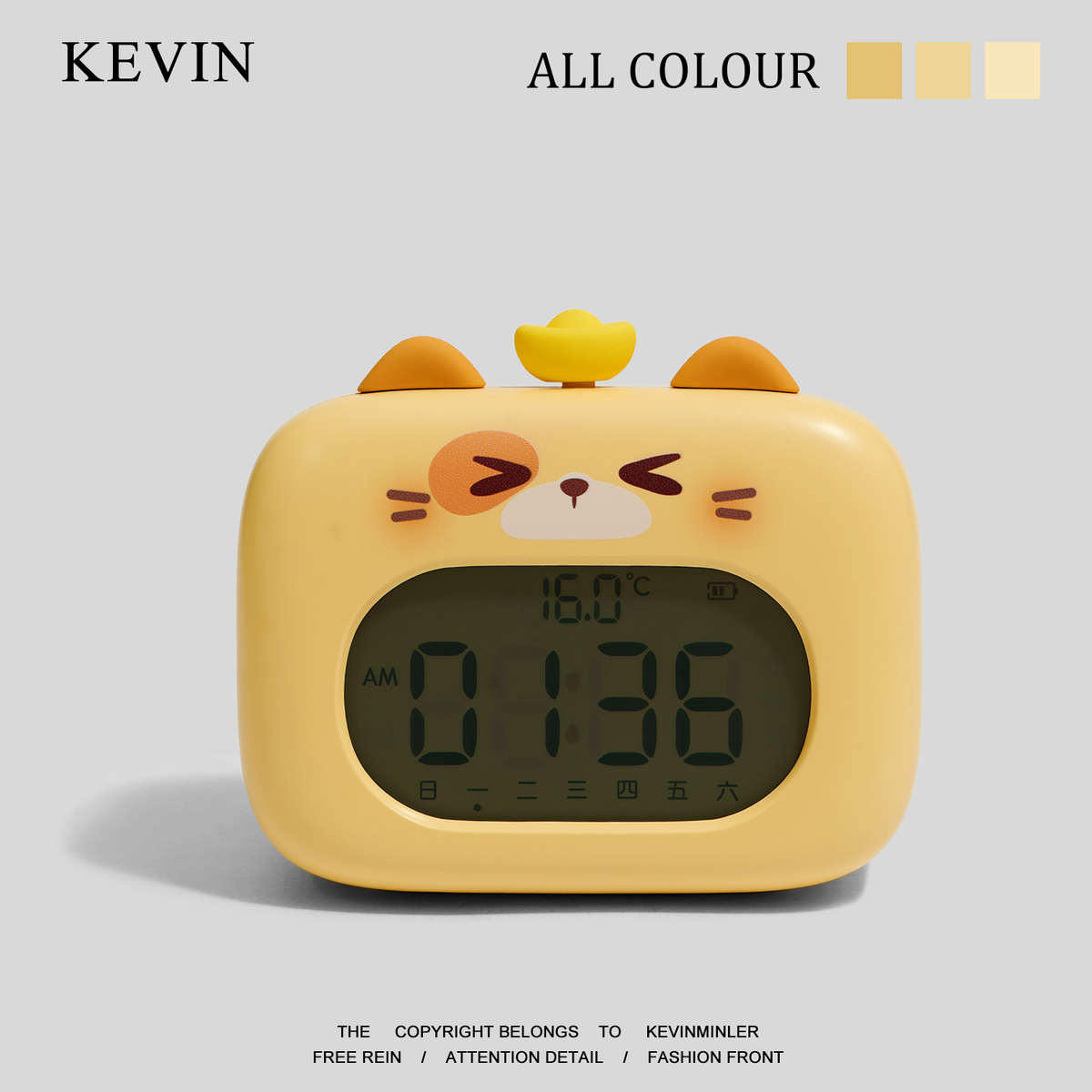 Kevin家“无聊送TA猫咪闹钟陪伴你”萌宠小夜灯学生多功能计时器