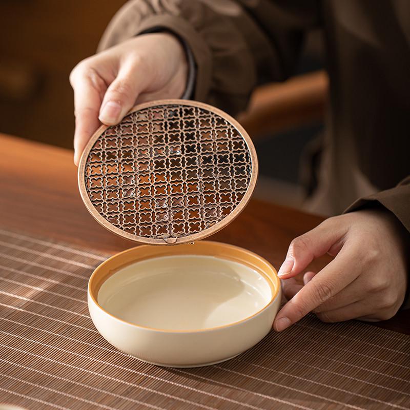 【米黄汝窑】壶承茶承干泡台小号托盘储水茶壶垫茶具配件