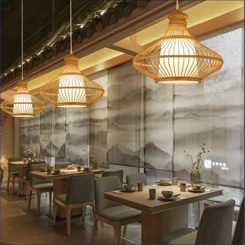 权县社县现代约简田园风格榆餐厅左竹艺吊灯东南YFN亚吊灯创意藤