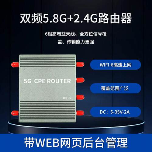 5GCPEROUTER双频WIFI-6千兆以太网网口全网通用带WEB网页后台