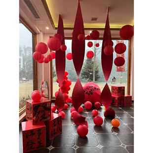 2025新年装饰品氛围布置瓦楞纸波浪店铺橱窗幼儿园年会灯笼挂件