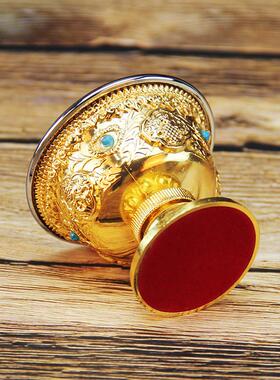 藏传八吉祥供水杯佛前供奉鎏金铜合金圣水杯佛具用品财佛堂供水碗