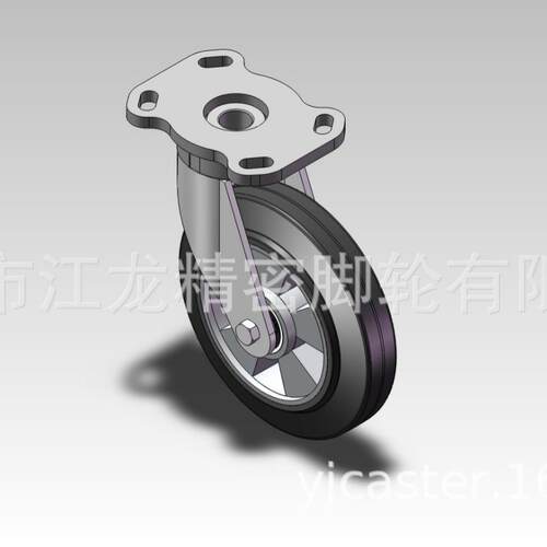 75A软橡胶铝合金Adc12包高弹性橡胶脚轮超重型脚轮江龙精密万向轮
