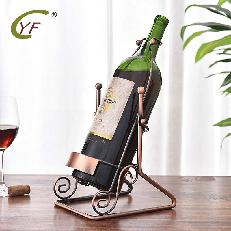 欧式创意3L红酒展示架 家用酒吧葡萄酒架摆件装饰 铁艺红酒酒瓶架