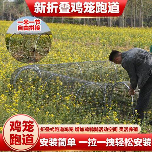 跑道鸡笼走地鸡养鸡搭建跑笼可移动隧道养殖笼防鼠鸭笼鸡舍笼子鹅