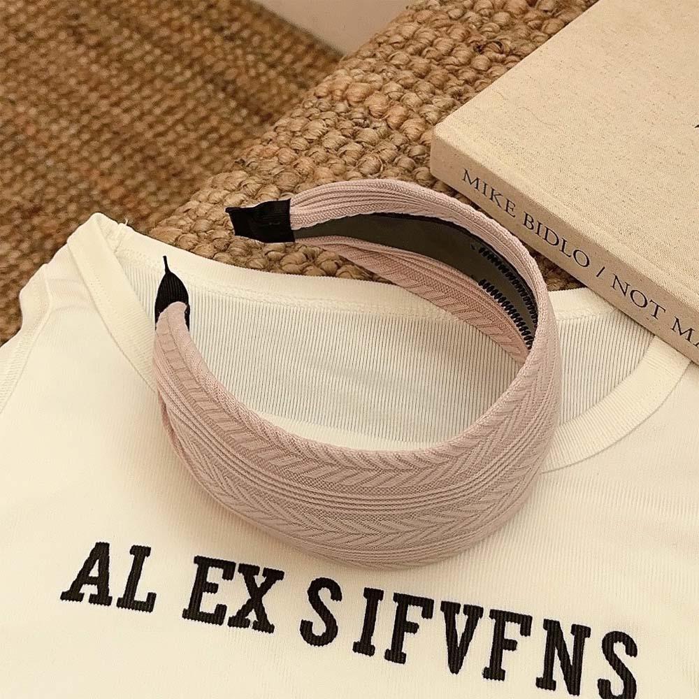 韩国复古纯色宽边平板头箍发饰