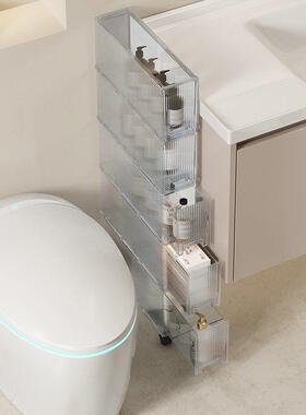 窄型夹缝收纳柜浴室边柜10CM收纳柜12宽带滑轮马桶边缝隙柜抽屉式