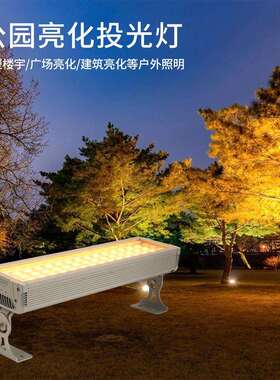 led彩色投光灯户外防水自动变色七彩RGB射灯园林庭院景观绿化照树